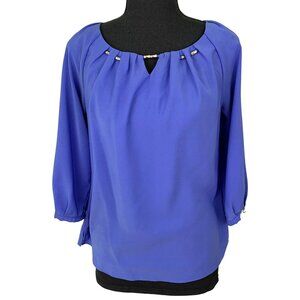 Cornflower Blue Top Three Quarter Sleeve